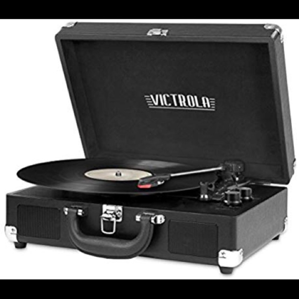 Record player and Bruno Mars record w/turn table